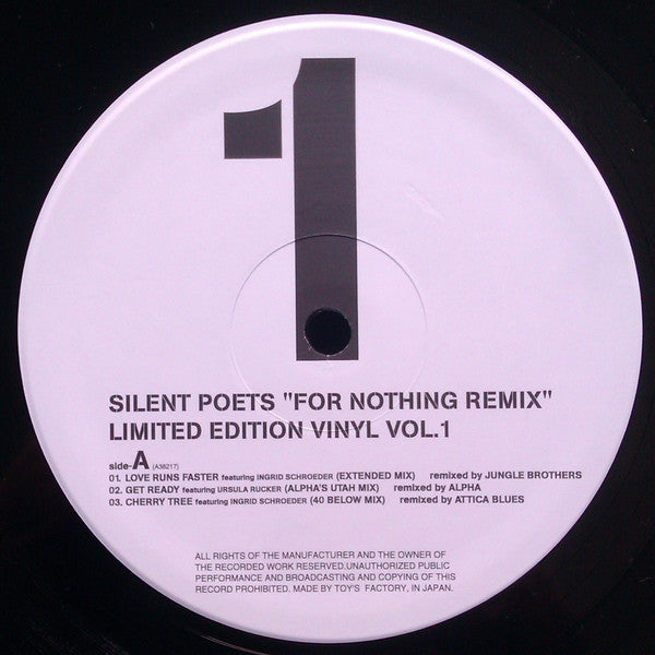 Silent Poets : For Nothing Remix (Limited Edition Vinyl Vol.1) (12", Ltd)