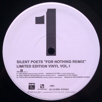 Silent Poets : For Nothing Remix (Limited Edition Vinyl Vol.1) (12", Ltd)