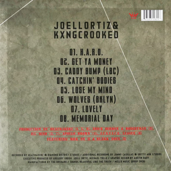 Joell Ortiz & KXNG Crooked : H.A.R.D. (LP, Album, Ltd, Red)