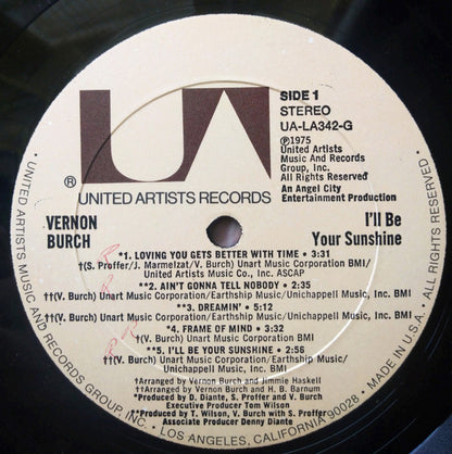 Vernon Burch : I'll Be Your Sunshine (LP, Album)