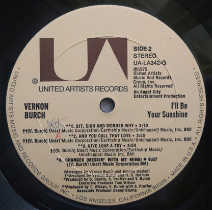 Vernon Burch : I'll Be Your Sunshine (LP, Album)