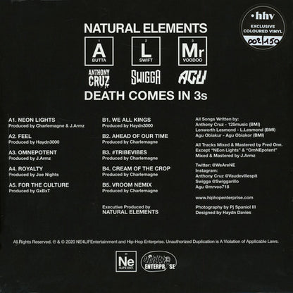 Natural Elements : Death Comes in 3s (LP, Ltd, Num, Whi)