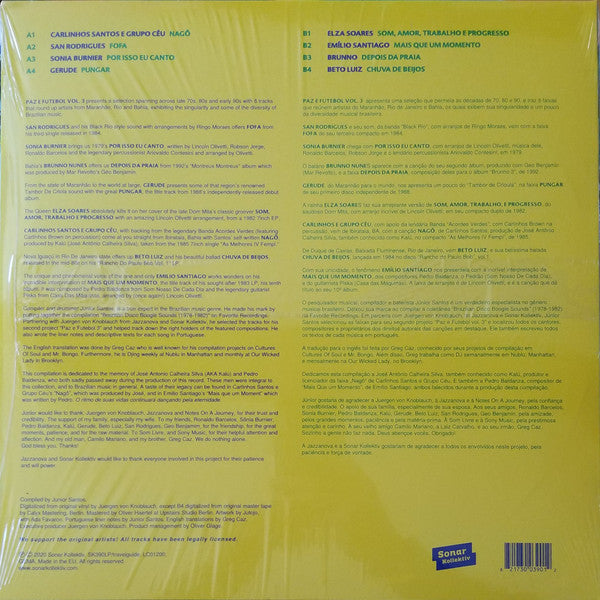 Júnior Santos Presented By Jazzanova : Paz E Futebol 3 (A Selection Of Brazilian Boogie And Disco Goodies From 1979 To 1992) (LP, Comp)