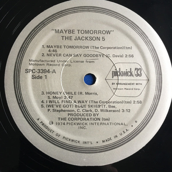 The Jackson 5 : Maybe Tomorrow (LP, Album)