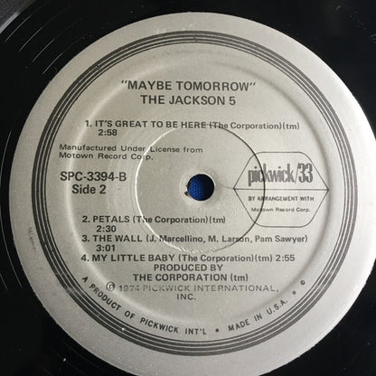The Jackson 5 : Maybe Tomorrow (LP, Album)