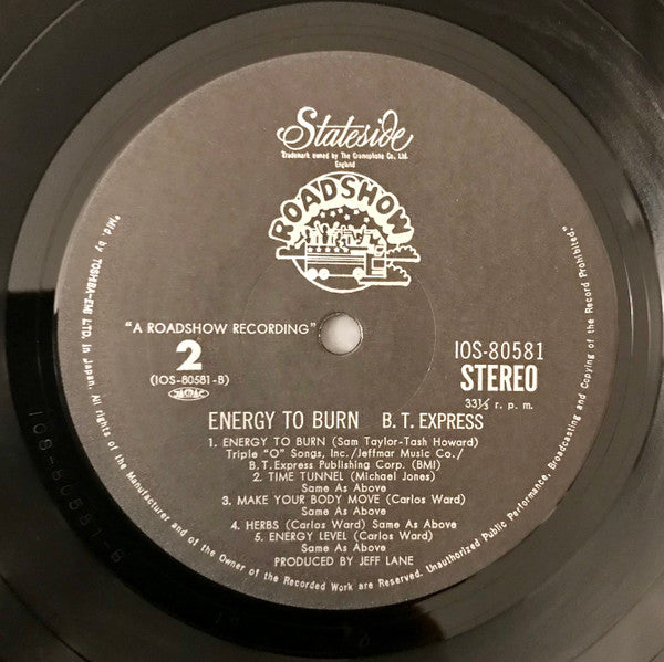 B.T. Express : Energy To Burn (LP, Album)