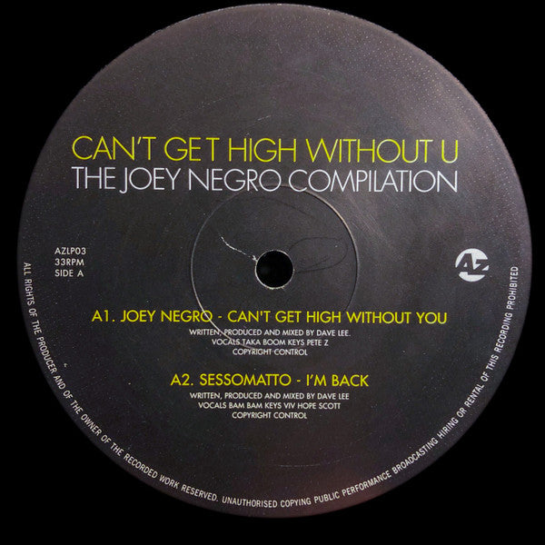 Joey Negro : Can't Get High Without U (The Joey Negro Compilation) (4x12", Comp)