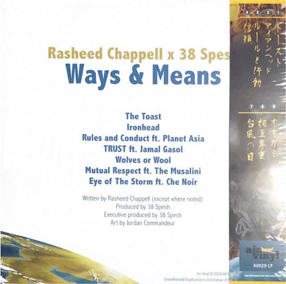 Rasheed Chappell x 38 Spesh : Ways & Means (LP, EP, Ltd, OBI)