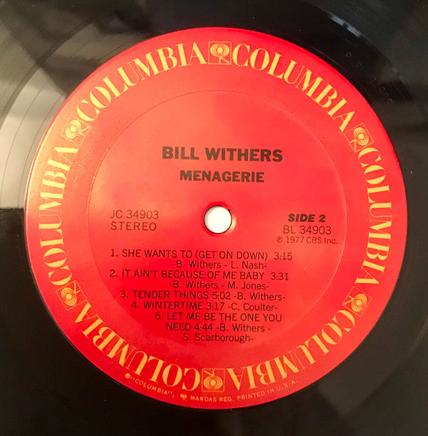 Bill Withers : Menagerie (LP, Album, Pit)