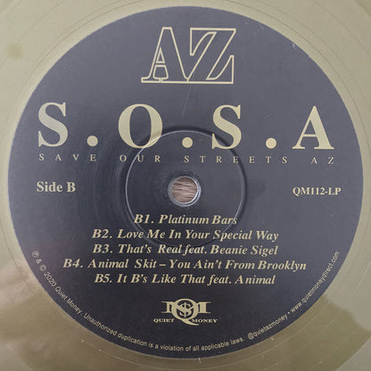 AZ : S.O.S.A. (Save Our Streets AZ) (LP, Album, Ltd, RE, Gol)