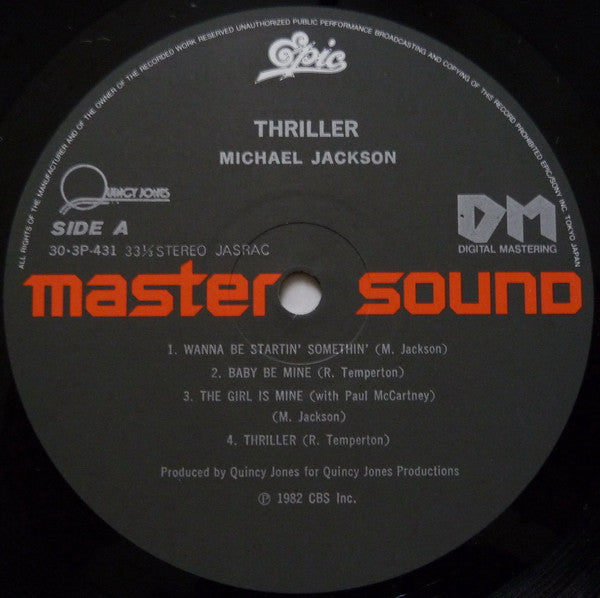 Michael Jackson : Thriller (LP, Album, RE, Sli)