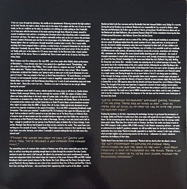 Goldie : Timeless (25th Anniversary Edition) (3xLP, Album, Ltd, RE, Gol)