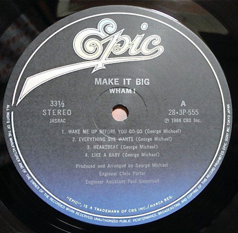 Wham! = Wham! : Make It Big = メイク・イット・ビッグ (LP, Album)