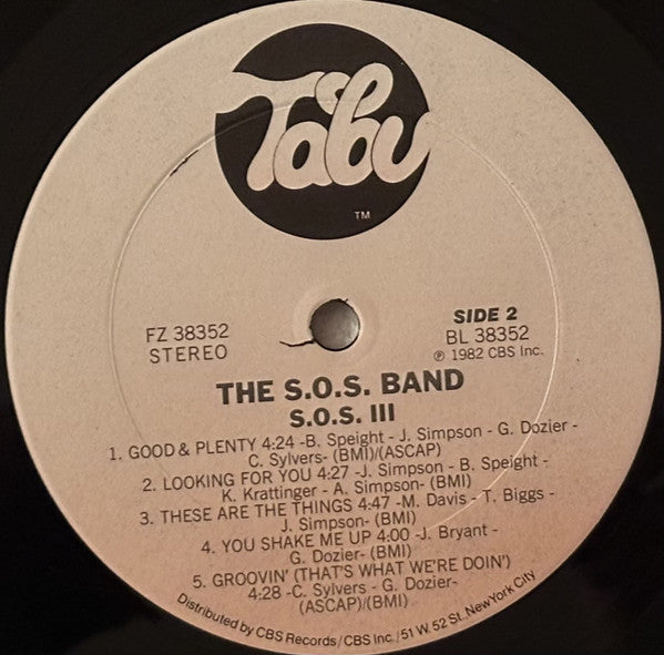 The S.O.S. Band : S.O.S. III (LP, Album, Pit)