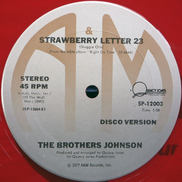 Brothers Johnson : Strawberry Letter 23 / Get The Funk Out Ma Face (12", Ltd, Red)