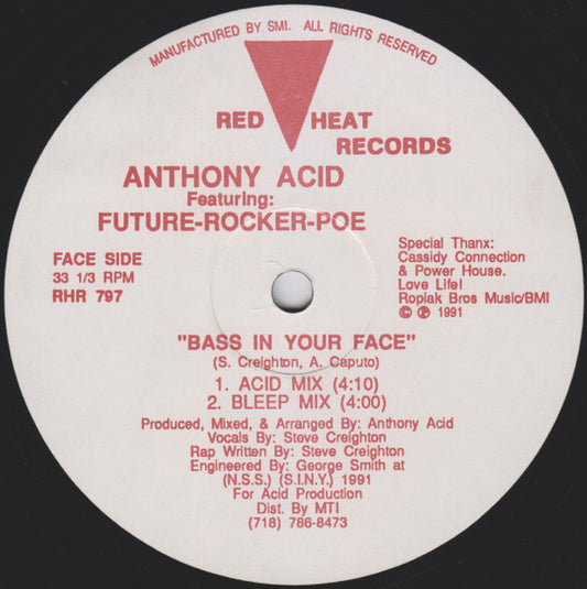 Anthony Acid Featuring Future-Rocker-Poe : Bass In Your Face (12")