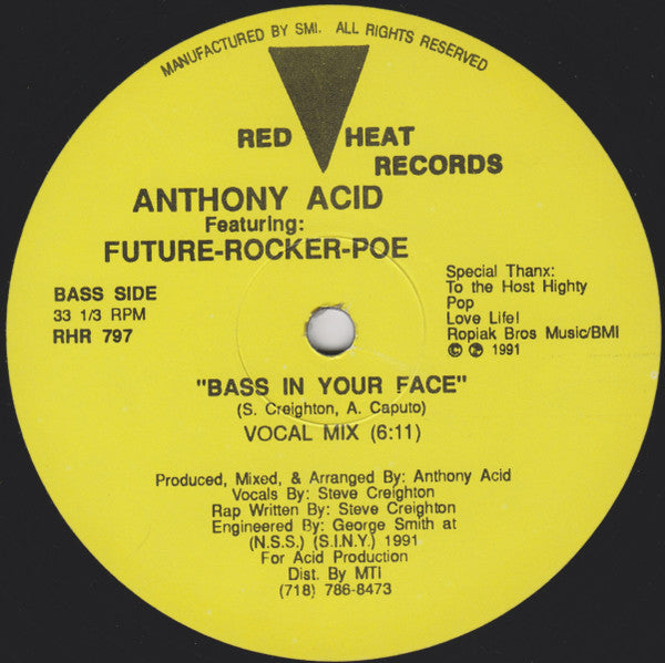 Anthony Acid Featuring Future-Rocker-Poe : Bass In Your Face (12")