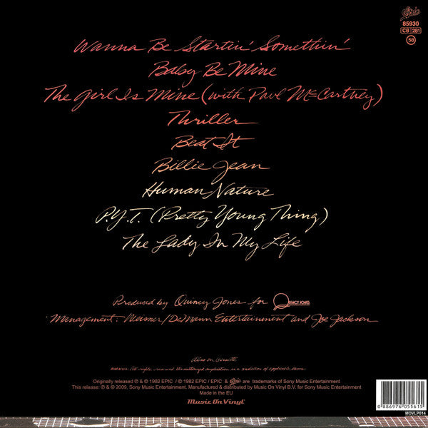Michael Jackson : Thriller (LP, Album, RE, RM, 180)
