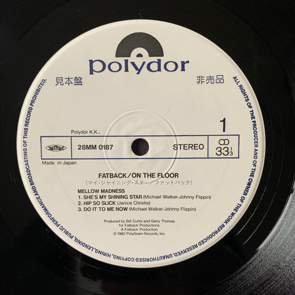The Fatback Band : On The Floor With Fatback (LP, Album, Promo)