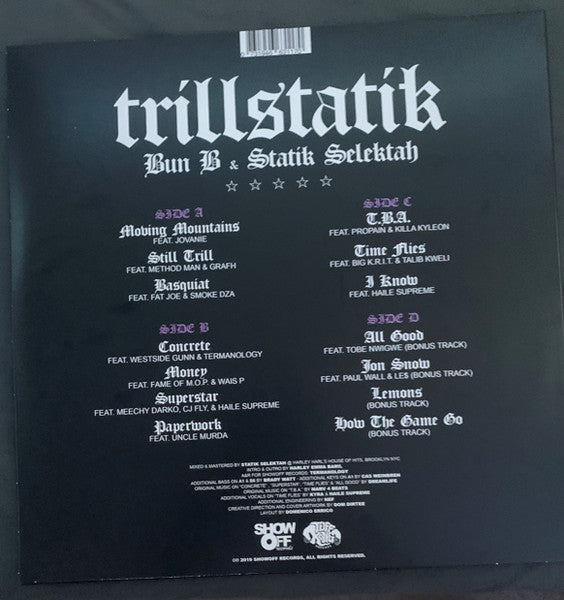 Bun B & Statik Selektah : TrillStatik (2xLP, Album, Dlx, Ltd, Num, RE, Spl)