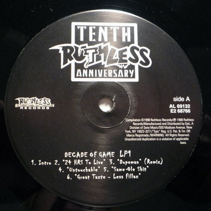 Various : Ruthless Records Tenth Anniversary Compilation - Decade Of Game (2xLP, Comp)