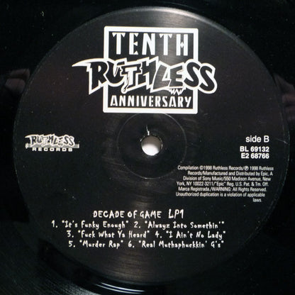 Various : Ruthless Records Tenth Anniversary Compilation - Decade Of Game (2xLP, Comp)