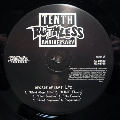 Various : Ruthless Records Tenth Anniversary Compilation - Decade Of Game (2xLP, Comp)