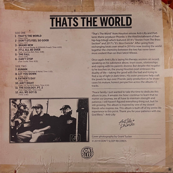 Anti Lilly & Phoniks : That's The World (LP, Album, Ltd, RE, Ora)