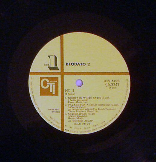 Eumir Deodato : Deodato 2 (LP, Album, Gat)