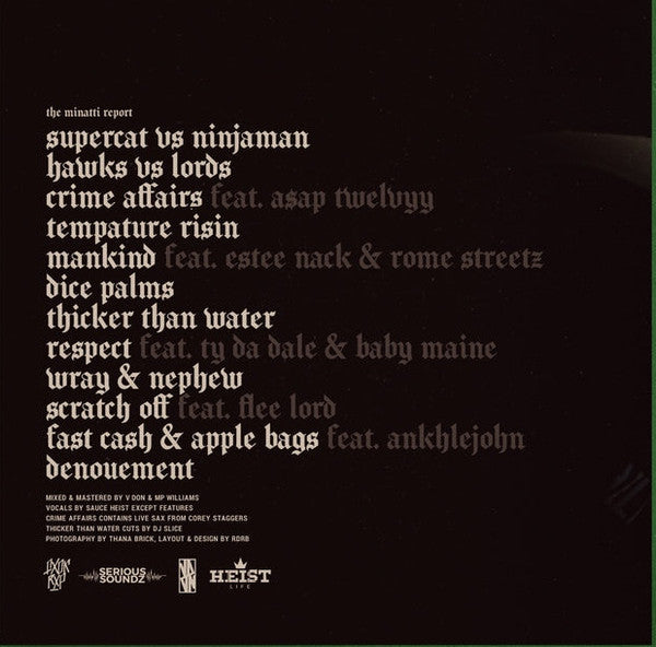 V Don & Sauce Heist : The Minatti Report (LP, Album, Ltd, Yel)