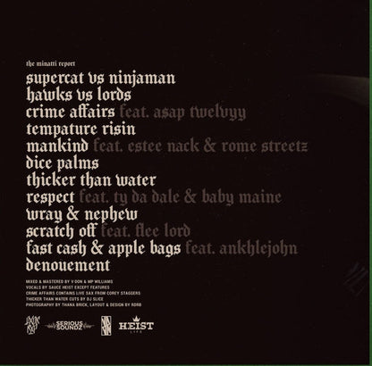 V Don & Sauce Heist : The Minatti Report (LP, Album, Ltd, Yel)