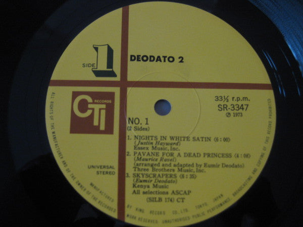 Eumir Deodato : Deodato 2 (LP, Album, Wid)