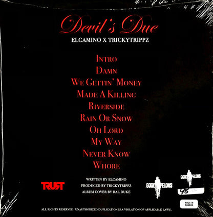 Elcamino (2) & Tricky Trippz : Devil’s Due (12", Album, Ltd, Num, Bla)