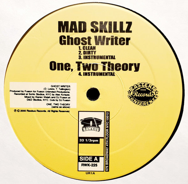 Mad Skillz : Ghost Writer / 1, 2 Theory (12", Promo)