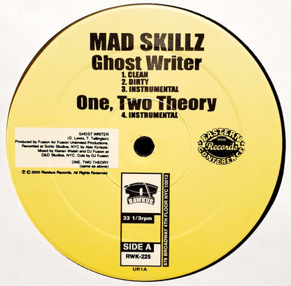 Mad Skillz : Ghost Writer / 1, 2 Theory (12", Promo)