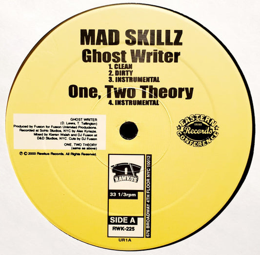 Mad Skillz : Ghost Writer / 1, 2 Theory (12", Promo)