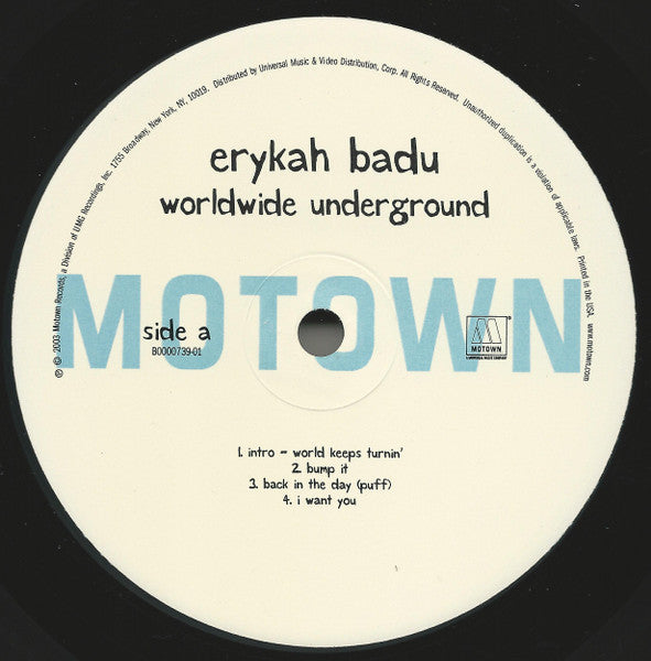 Erykah Badu : Worldwide Underground (LP, Album, Promo)