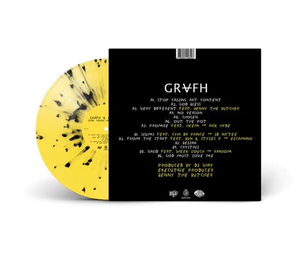 Grafh, DJ Shay (2) : Stop Calling Art Content (LP, Album, Ltd, Num, Yel)