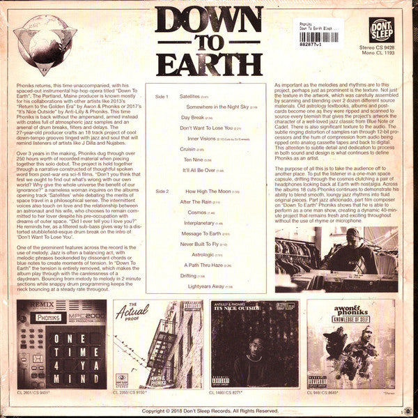 Phoniks : Down To Earth (LP, Album, RP, Bla)