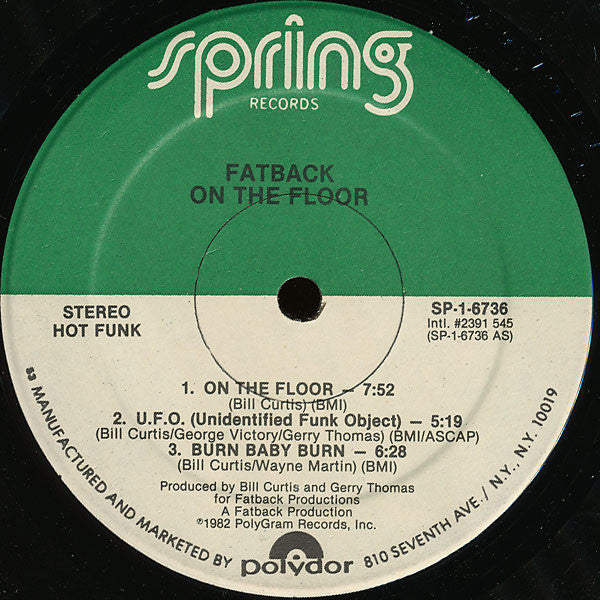 The Fatback Band : On The Floor With Fatback (LP, Album, 53)