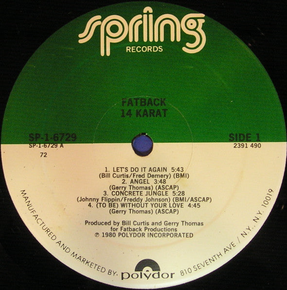 The Fatback Band : 14 Karat (LP, Album, 72 )