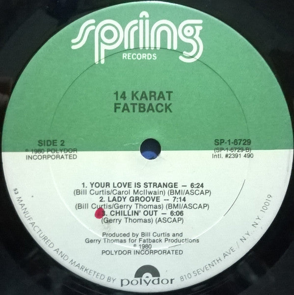 The Fatback Band : 14 Karat (LP, Album, 72 )