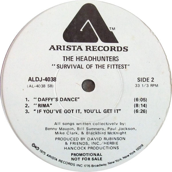 The Headhunters : Survival Of The Fittest (LP, Album, Promo)