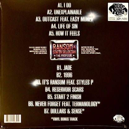Ransom (5) X Statik Selektah : The Proposal (LP, Album, Ltd, Num, RE, Sil)
