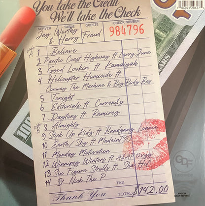 Jay Worthy, Harry Fraud : You Take The Credit, We’ll Take The Check (LP, Album, Ltd)