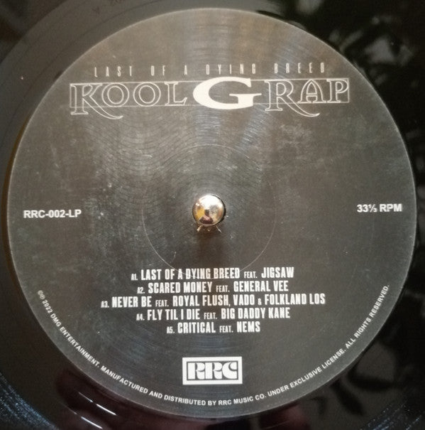 Kool G Rap : Last Of A Dying Breed (LP, Album)