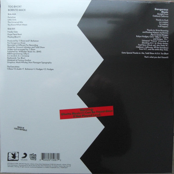 Too Short : Born To Mack (LP, Album, Ltd, RE, Gre)