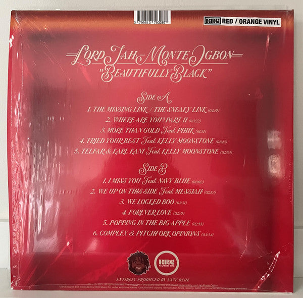 Lord Jah-Monte Ogbon : Beautifully Black (LP, Album, Red)