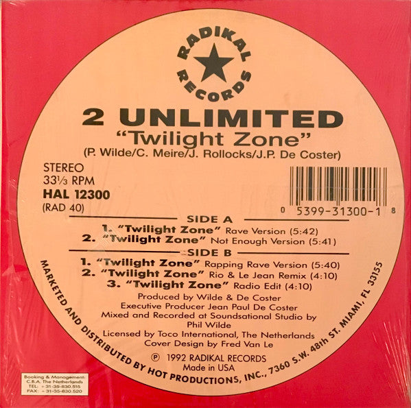 2 Unlimited : Twilight Zone (12")