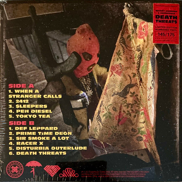 Mickey Diamond x Sadhu Gold : Death Threats (LP, Album, Ltd, Num, Red)